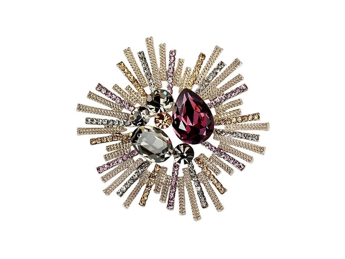 Broche Unisex En Forma De Flor Con Diamantes De Imitación - Decoración Para Bolso, Atuendo, Abrigo, Collar, Sombrero, Bufanda, Ropa
