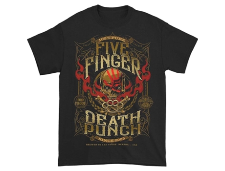 Camiseta ROCKINSTONE Five Finger Death Punch 100 Proof (Algodón - XXXL)