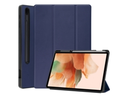 Funda Yuysan para Samsung Galaxy Tab S7 Lite T730/T735 con triple soporte y función de reposo/activación (azul)