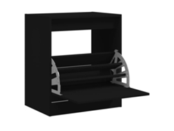 Maison Exclusive - Zapatero De Madera De Ingeniería Negro 60x42x69 Cm