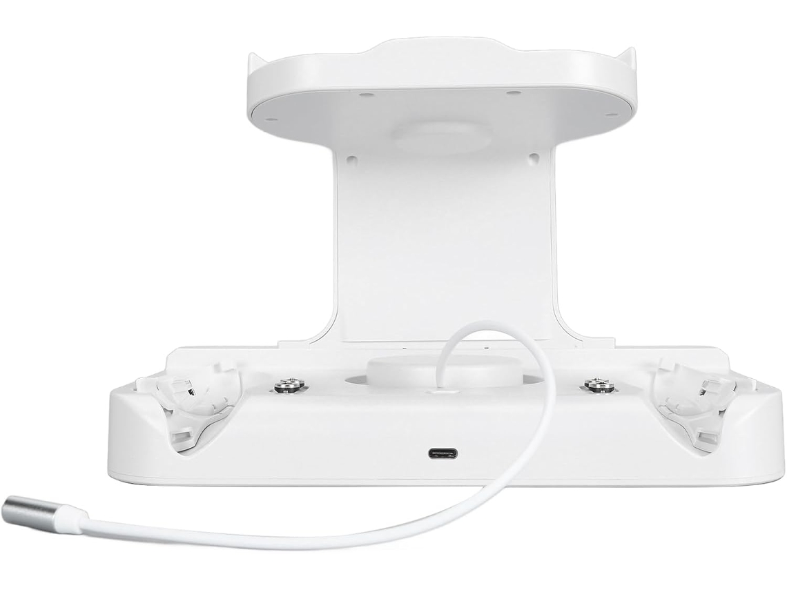 Estación de carga para auriculares VR, carga rápida con luz RGB para accesorios Jortmrd (blanca)