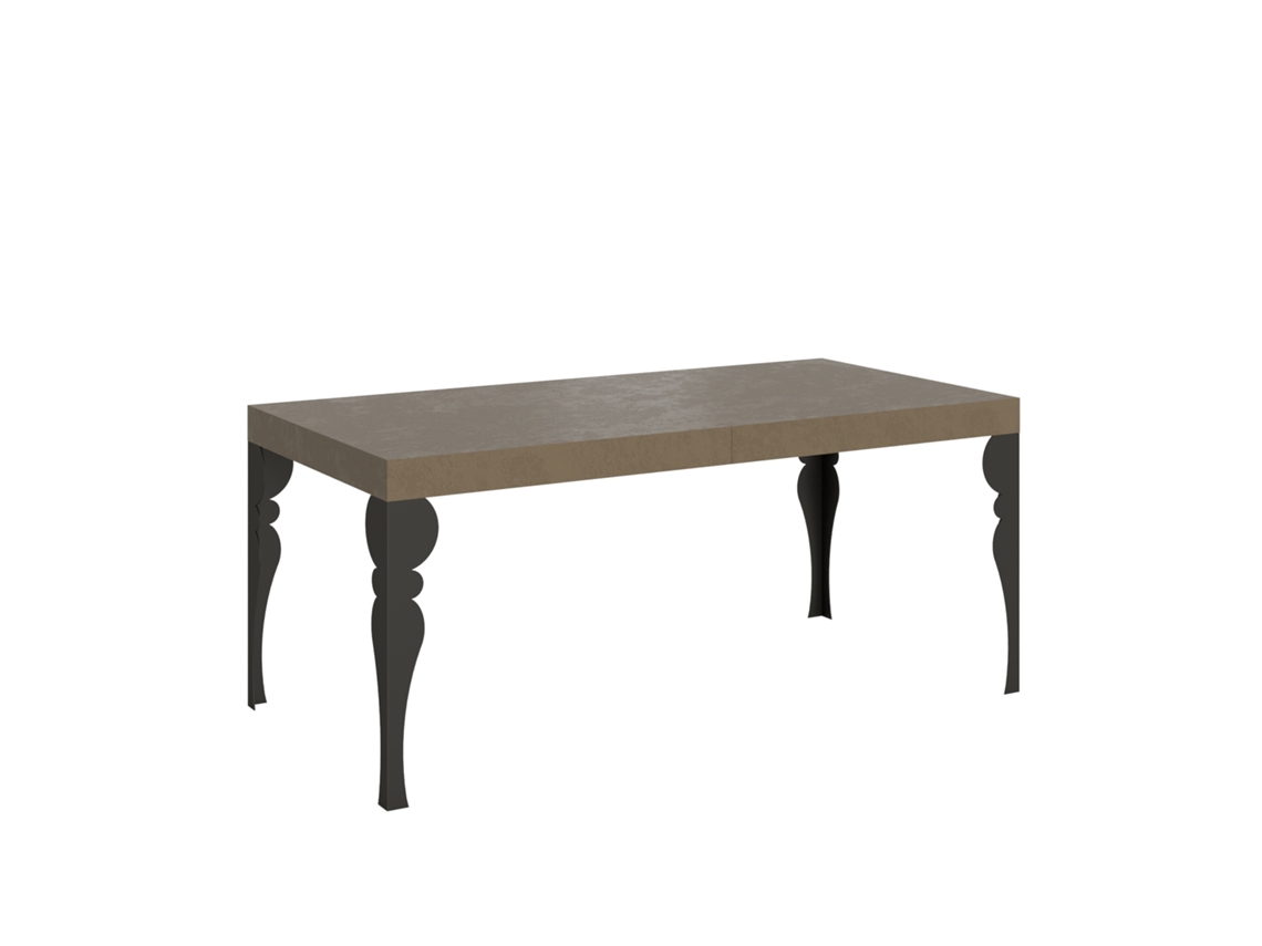 Mesa extensible Paxon 200/460x90 cm en gris tórtola con patas antracita Itamoby