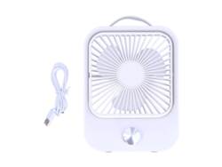 Mini ventilador de escritorio USB portátil blanco con velocidad continua