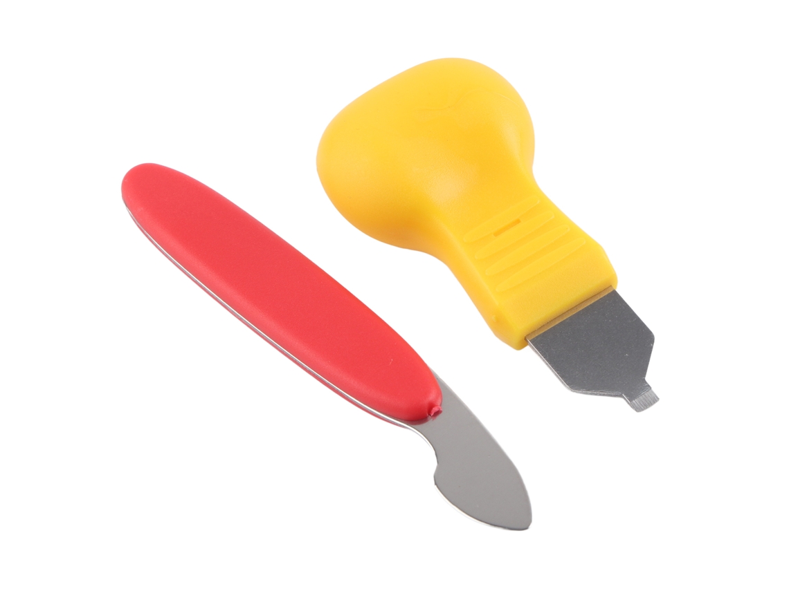 Herramienta Para Abrir Cajas De Relojes Para Cambiar Pilas, Hoja De Acero Inoxidable, Color Amarillo Y Rojo.