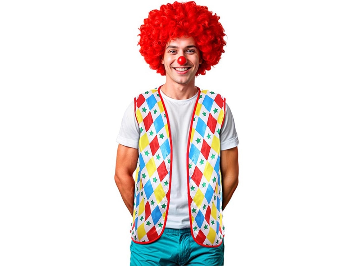 Chaleco de Payaso rombos y estrellas adulto