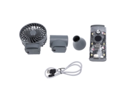 Ventilador turbo con 30 velocidades, batería de 10000 mAh, función de batería externa y luz LED.