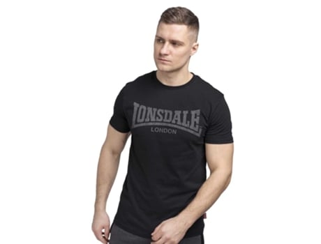Camiseta de Hombre para Fitness LONSDALE Logo Kai Negro (XL)