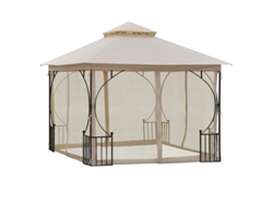 Carpa De Jardín, 295 X 295 X 275 Cm, Toldo De Doble Capa Con Mosquitera, 8 Orificios De Ventilación A Lo Largo Del Borde Del Toldo.