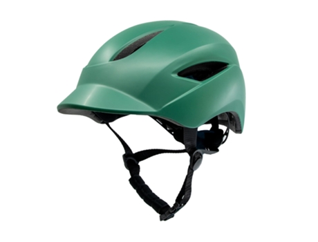Casco CRAZY SAFETY de Bicicleta urbano Luz recargable USB Verde mate (L) Certificado EN1078