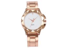 Reloj De Pulsera De Cuarzo Para Mujer Vansvar Con Correa De Aleación Y Diamantes De Imitación Con Estampado Floral Blanco.