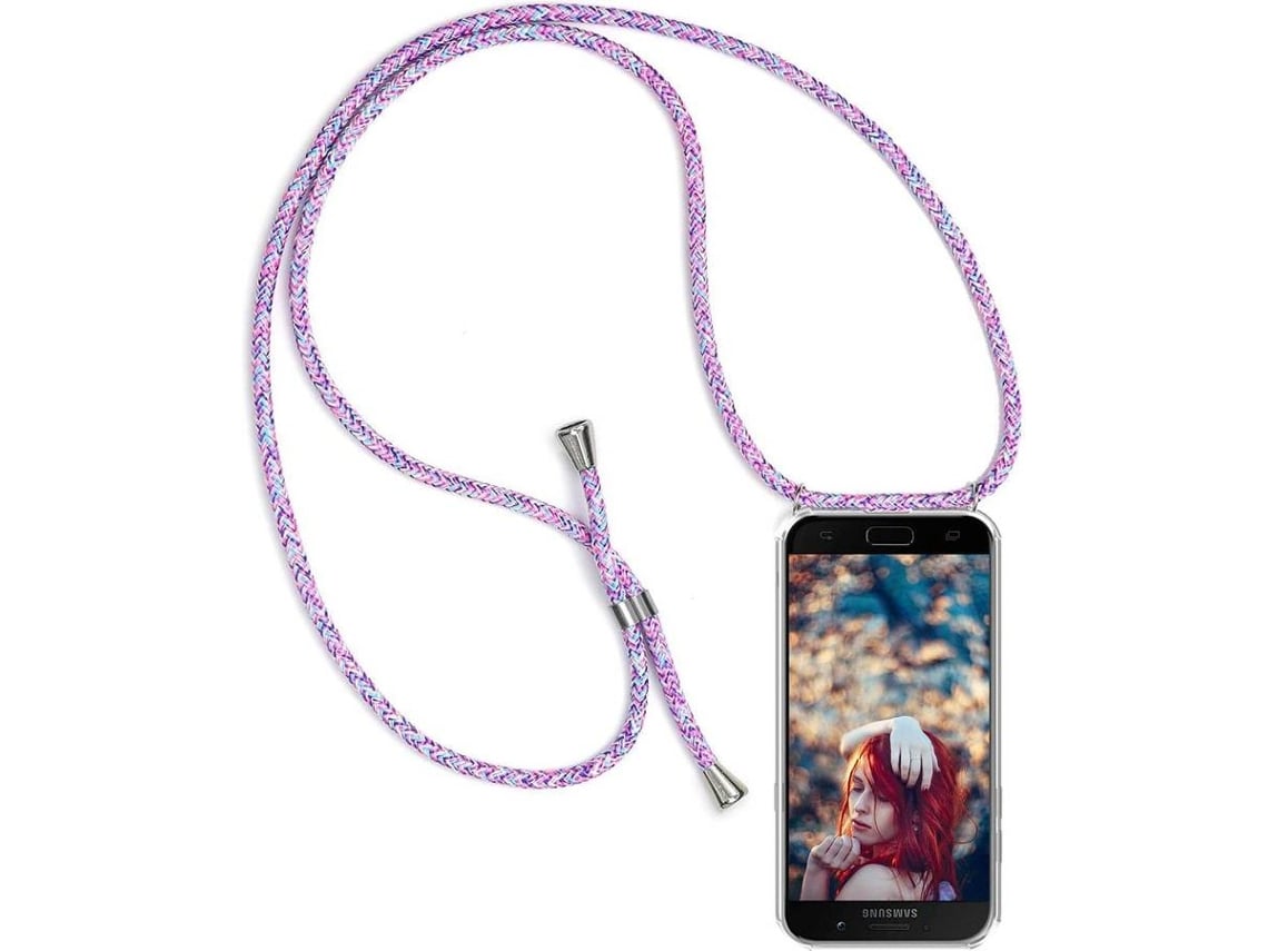 Carcasa Samsung Galaxy J3 2017 HONGWE. Com cuerda Transparente, Púrpura