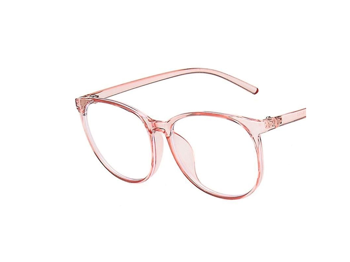 Gafas Antiluz Azul Con Filtro De Luz Azul, Montura Redonda, Ligeras, Para Hombre Y Mujer, Color Rosa, Transparentes.
