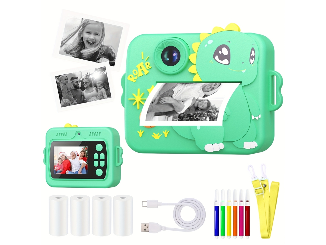 Câmara Digital Eifson Cámara De Impresión Instantánea Para Niños Cámara Dual Hd 1080p Verde