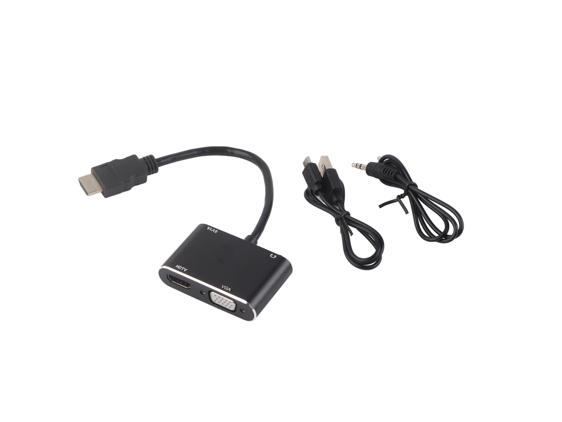 Adaptador De Interfaz Multimedia Hd A Vga, Convertidor 4k Para Monitor/proyector De Ordenador.