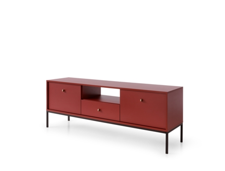 Mueble de TV AKL FURNITURE PRIVATE Mono (Rojo y Negro - Madera de ingeniería - 153x39x56 cm)