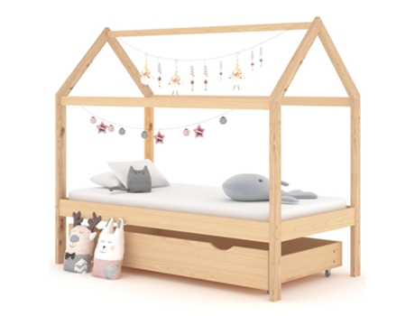 Estructura de cama infantil VIDAXL Marrón Madera (160x80x140 cm)