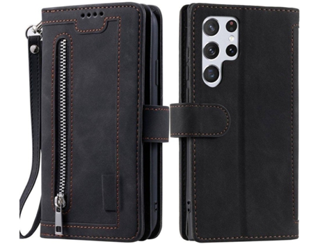 Funda Samsung Galaxy S22 Ultra HFS-HOUSE Cartera (Negro)