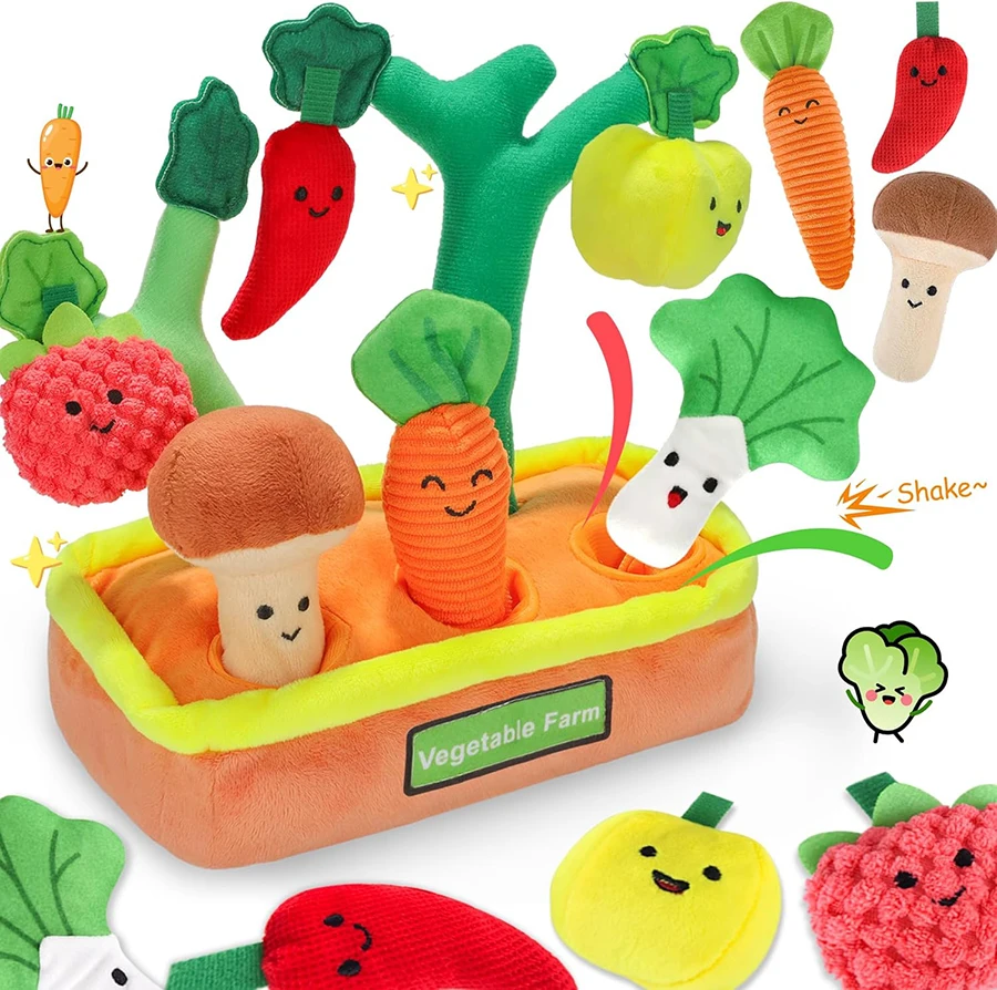 Juguetes Montessori, sonajeros de peluche, juguetes sensoriales táctiles MDUG (a base de vegetales)