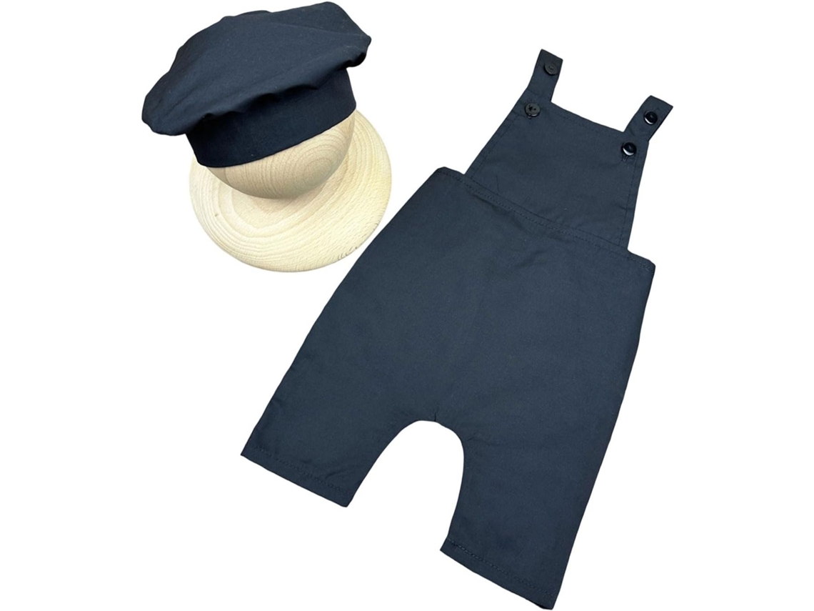 Disfraz Creativo De Chef Para Bebé En Poliéster Suave Con Tirantes Y Gorro - Conjunto Ajustable Para Fotos