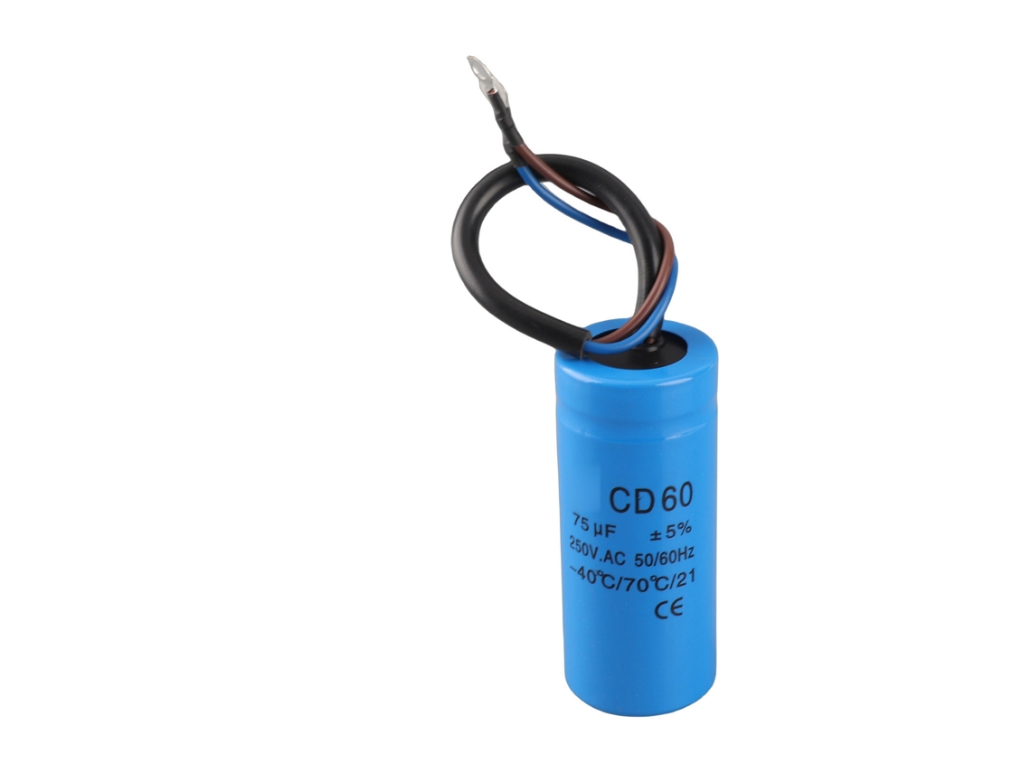 Condensador Cd60 De 75 Μf Y 250 V Ca Para Arranque De Motores Y Funcionamiento De Aparatos De Climatización.