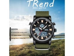Reloj De Hombre Biden De Nailon, Resistente Al Agua Hasta 30 M, Con Pantalla Led Y Cristal Mineral.
