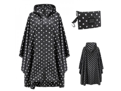 2026-impermeable Portátil Para Adultos, Poncho Reutilizable Con Capucha Y Mangas Ligero Ozr Punto De Onda