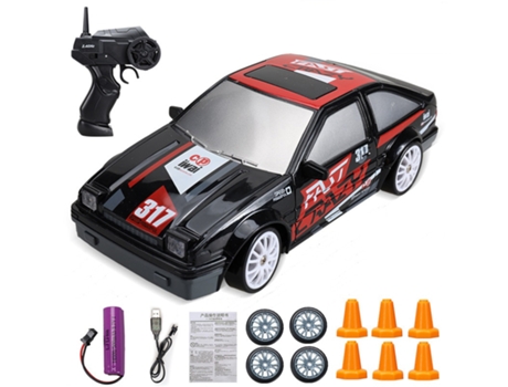 2.4G Alta Velocidad Drift Rc Coche 4WD Juguete Control Remoto AE90 Modelo GTR Vehículo Coche negro