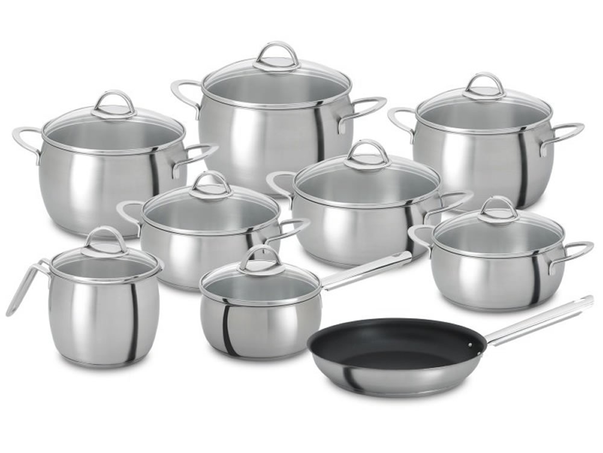 Batería de Cocina para Inducción SILAMPOS Oceanus Satin Glass
