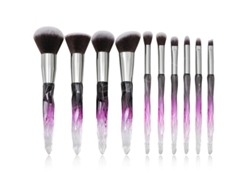 Set De Brochas De Maquillaje Linjou Con Mangos De Cristal, 10 Piezas, Brochas Profesionales Para Maquillaje Facial.