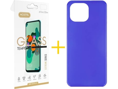 Kit Funda + Protector de Pantalla Apple iPhone 13 Pro Max ACCETEL Liso 3 Azul