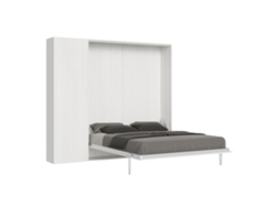 Cama Plegable 160 Vertical ITAMOBY Kentaro (234 x 39 x 210 cm - Paneles Melamina - Fresno Blanco)