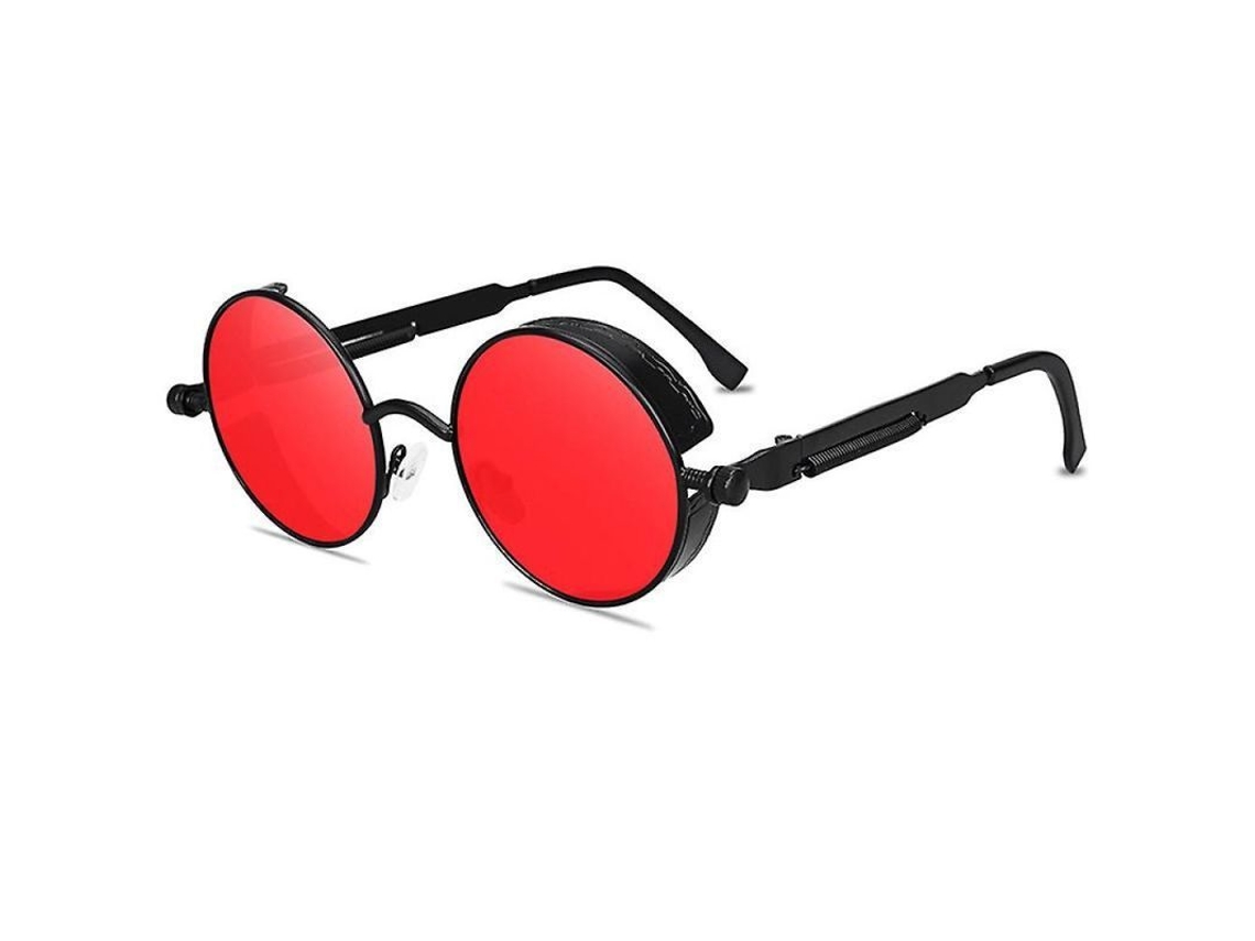 Gafas De Sol Redondas Unisex Estilo Steampunk Vintage Con Protección Uv400, De Metal Y Resina. Moda Para Conducir, Pescar, Ocio Y Uso Diario.