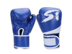 Guantes de entrenamiento de cuero sintético para boxeo, lucha, sparring y saco de boxeo para adultos (azul)