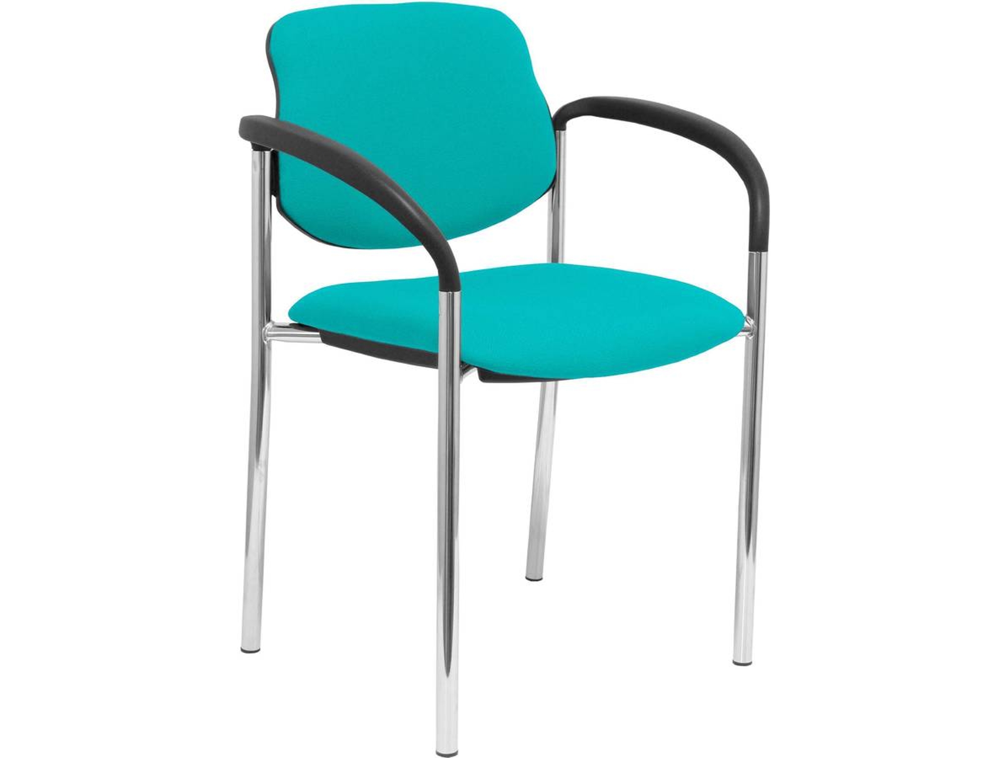 Silla de Confidente PIQUERAS Y CRESPO Villalgordo Verde Marino y Chasis Cromo (Brazos)