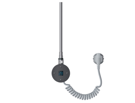 Elemento calefactor para radiador de baño 300W antracita con termostato Pantalla LCD control de temperatura y temporizador LUXEBATH