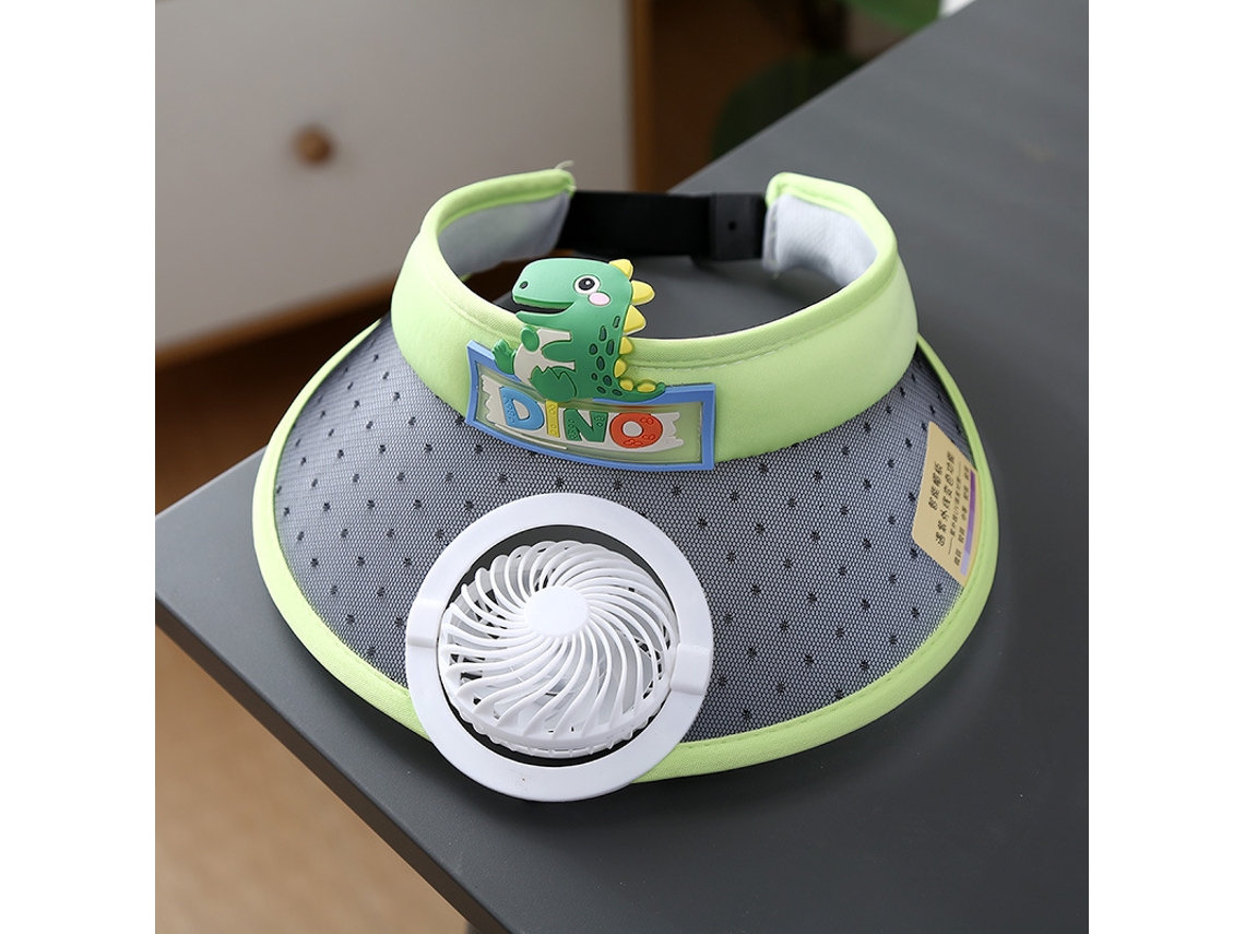 (dragón Verde) Sombrero Con Ventilador Solar Para Viajes Al Aire Libre Y Ciclismo - Sombrero De Protección Solar