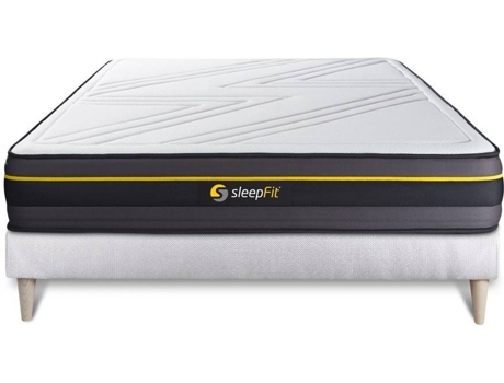 Conjunto de Somier Blanco + Colchón SLEEPFIT Active (135x200 cm - Espuma Viscoelástica)