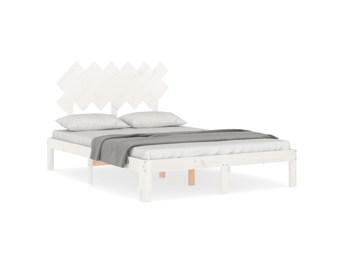 Maison Exclusive - Estructura De Cama Sin Colchón Madera De Pino Blanca 120x200 Cm