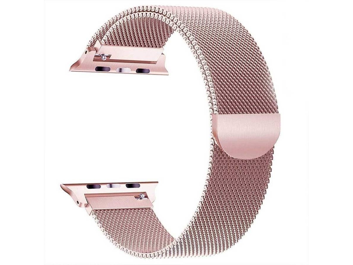 Bracelete Para Milanese Loop Apple Watch Series 7 45Mm Rosa
