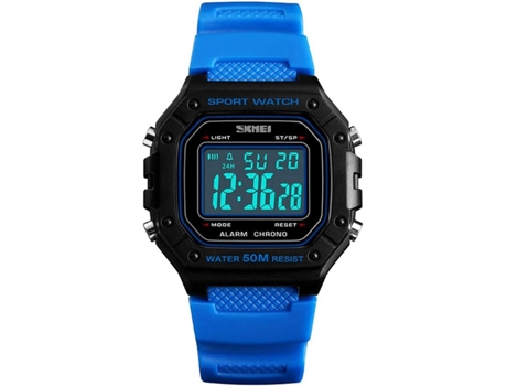 VEANXIN Reloj digital para hombre Relojes cronógrafo cuadrados impermeables-Rojo