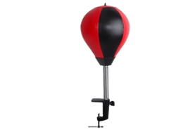 Saco de boxeo inflable CUICH con clip de mesa, diseño antiestrés (rojo y negro)