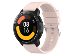 Bracelete Para Samsung Galaxy Watch 4 Classic (42mm/46mm) - Silicone Com Cabeça Saliente - Fivela Prata (20mm) - Pink