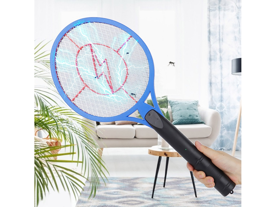 Matamoscas eléctrico de alta calidad, a batería, con potente rejilla eléctrica para control de plagas en interiores y exteriores.