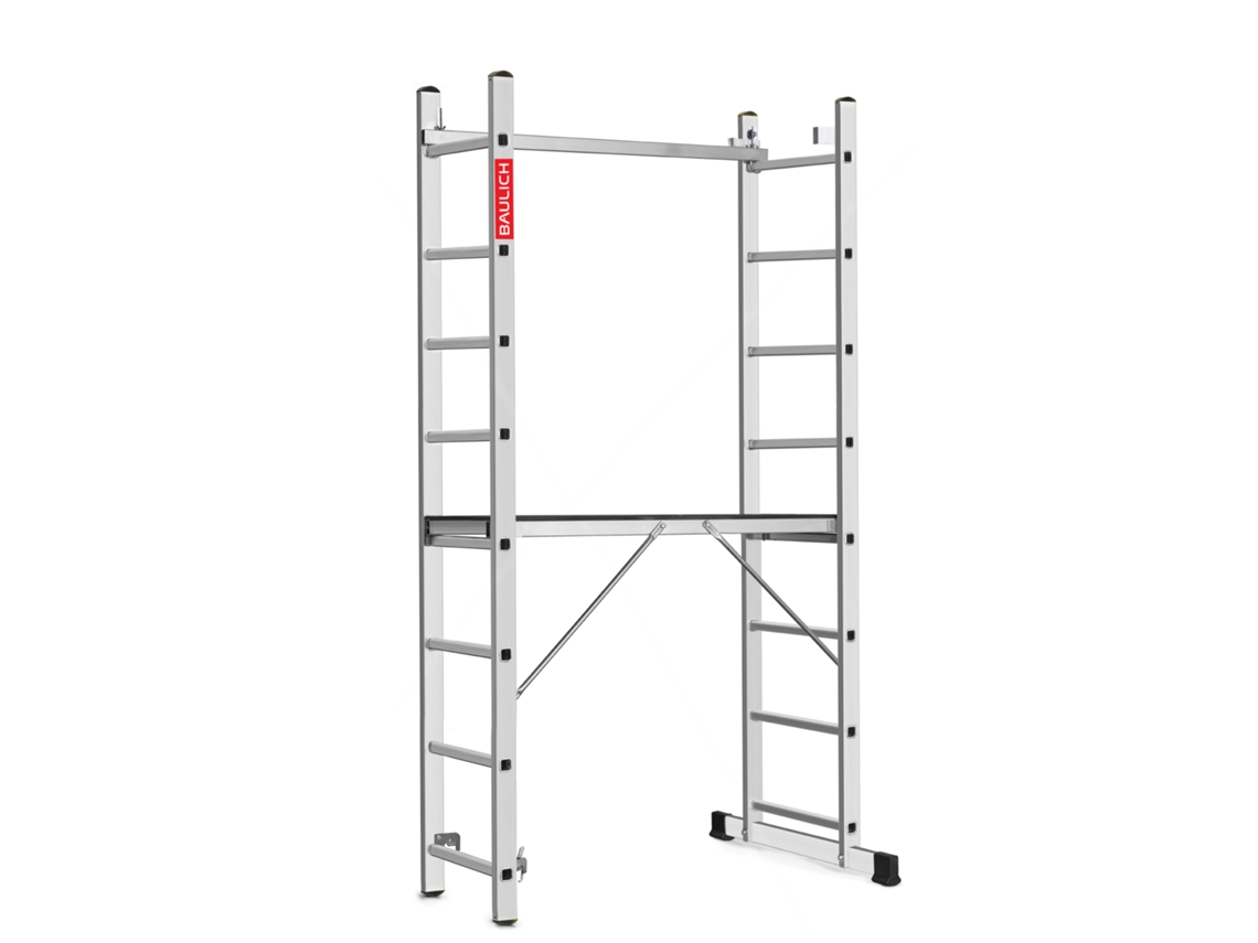 Andamio De Aluminio 2x8, Plataforma De Trabajo, Escalera Plegable 3 En 1 Baulich
