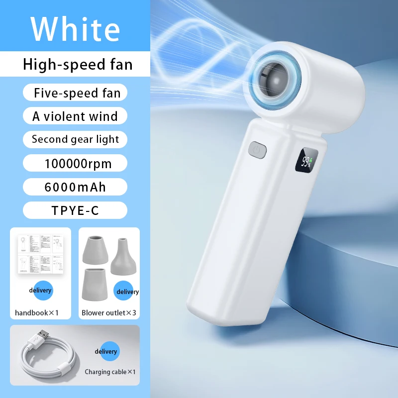 Ventilador Con Motor Sin Escobillas De Alta Velocidad (blanco Marfil), Multifuncional Y Con Gran Capacidad De Eliminación De Polvo, Equipado Con Una Batería Recargable De 6000 Mah.