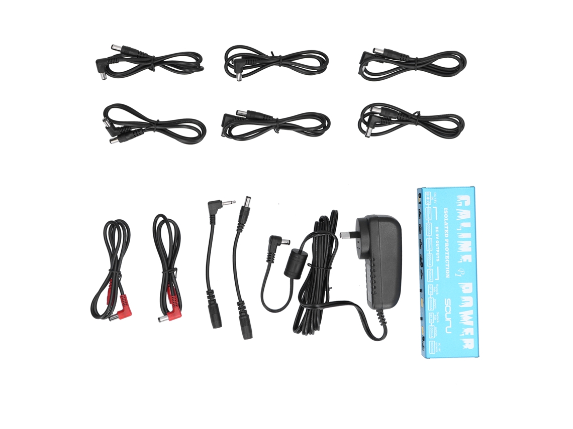 Adaptador para pedal de efectos de guitarra, 18 V, 2 A, 36 W, con 8 tomas aisladas.