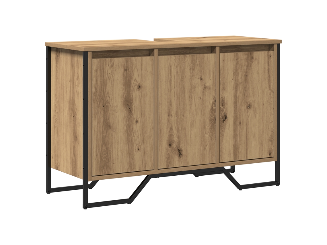 Armario Bajo Lavabo Roble Artesanal Madera Elaborada Vidaxl Marrón Madera Elaborada