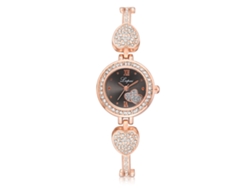 Reloj De Pulsera De Cuarzo Para Mujer Lvpai Con Diamantes De Imitación, Diseño Elegante, Oro Rosa, Negro.