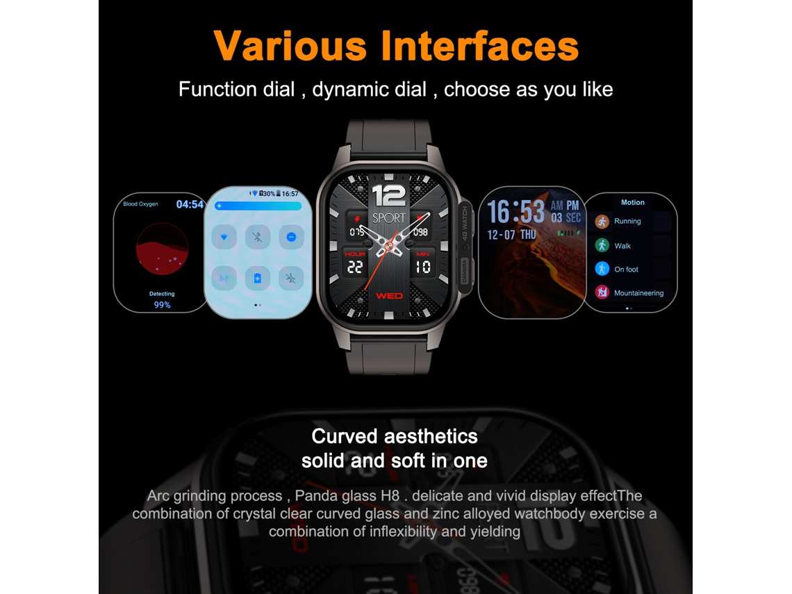 Reloj inteligente DM63 4G Wifi GPS BT Android 8.1 Cámara Monitor de frecuencia cardíaca