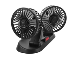 Ventilador Portátil Usb De Doble Cabezal Giratorio Para Coche, Que Permite La Circulación Del Aire.